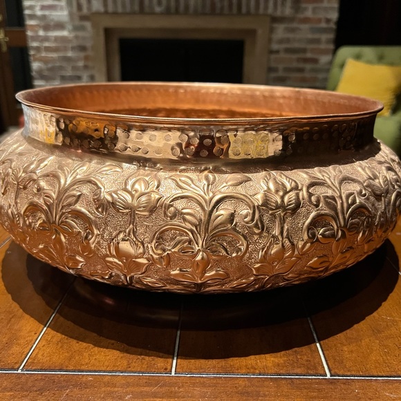 Pure copper large decorative bowl